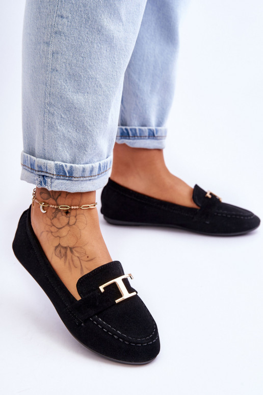Mocassins slip-on clássicos em preto Carly