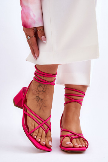 Sapatos de salto alto com tiras na cor rosa Secret Love