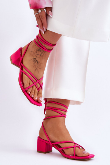 Sapatos de salto alto com tiras na cor rosa Secret Love 2