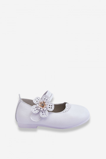 Bailarinas infantis com flor na cor branca Cobi