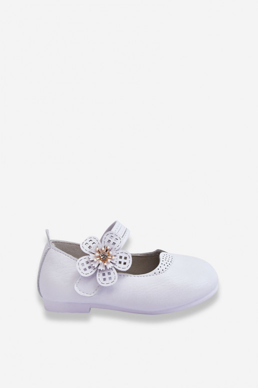Bailarinas infantis com flor na cor branca Cobi