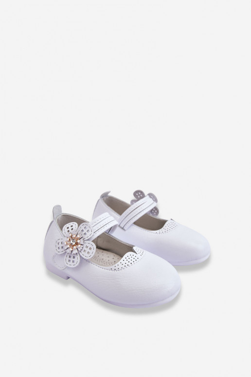 Bailarinas infantis com flor na cor branca Cobi
