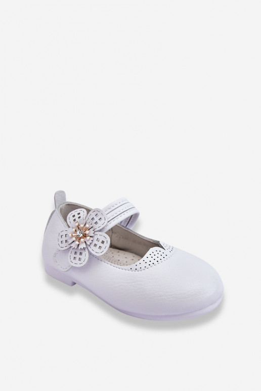 Bailarinas infantis com flor na cor branca Cobi