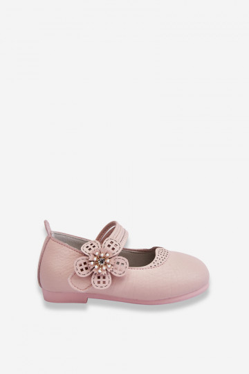 Bailarinas infantis com flor na cor rosa Cobi