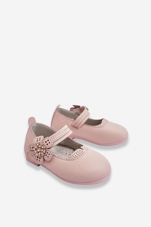Bailarinas infantis com flor na cor rosa Cobi