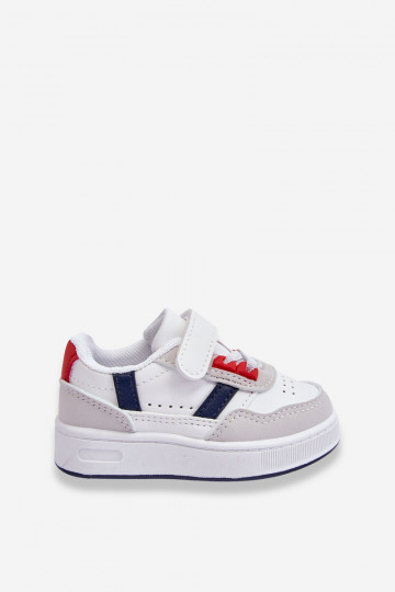 Calçado desportivo infantil do modelo clássico na cor branco-vermelho Marlin 2