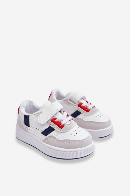 Calçado desportivo infantil do modelo clássico na cor branco-vermelho Marlin