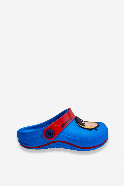 Chinelos infantis estilo crocodilo Superman Grendene Kids JJ385004 azul