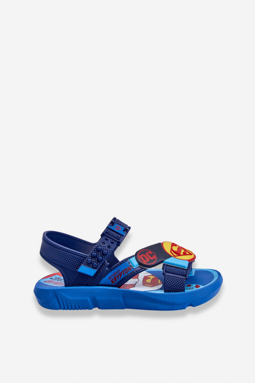 Sandálias infantis Superman Grendene Kids JJ385050 cor azul