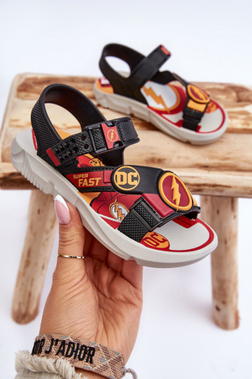 Sandálias infantis Flash Grendene Kids JJ385051 cor vermelha