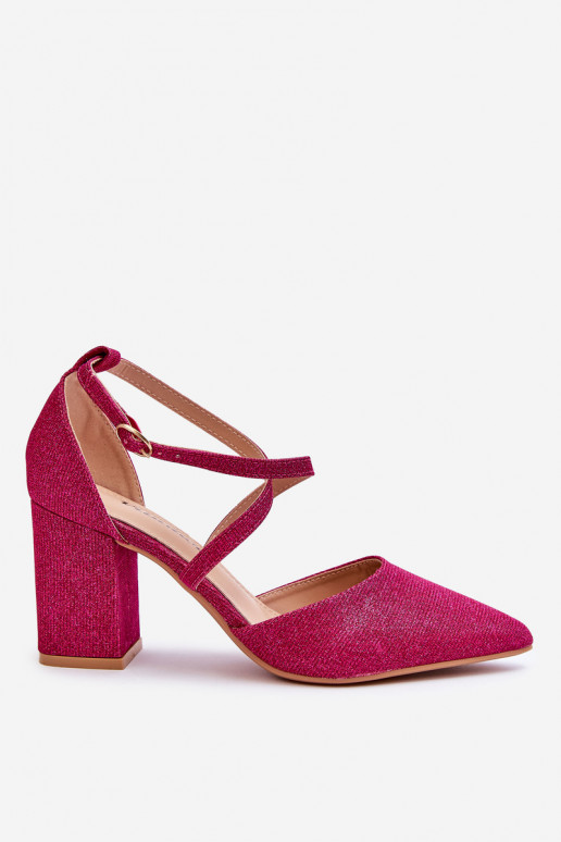 Sapatos brilhantes de salto alto em Galaxy rosa