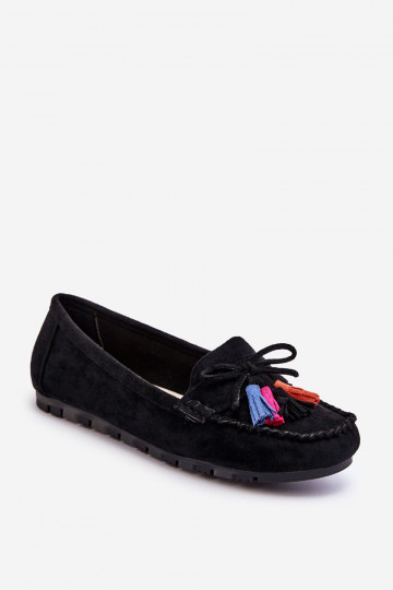 Mocassins de camurça com borlas em Dorine preto