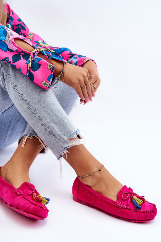 Mocassins de camurça com borlas em Dorine rosa Mocassins de camurça com borlas em Dorine rosa