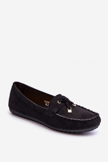 Mocassins clássicos de camurça em preto Good Time