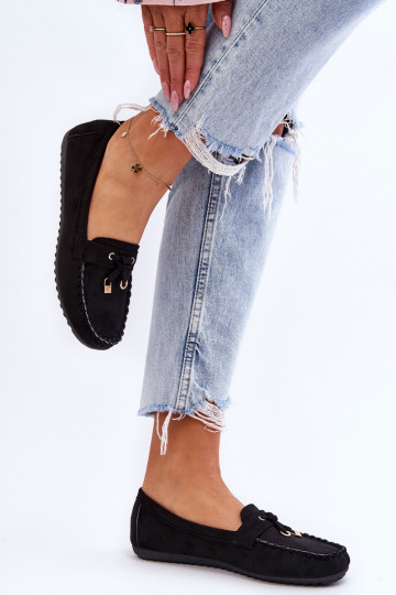 Mocassins clássicos de camurça em preto Good Time 2