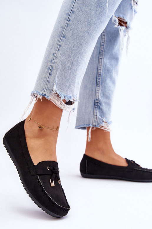 Mocassins clássicos de camurça em preto Good Time