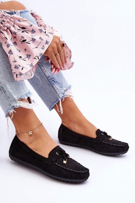 Mocassins clássicos de camurça em preto Good Time