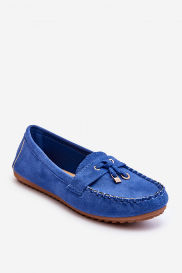 Mocassins clássicos de camurça em azul Good Time