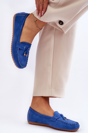 Mocassins clássicos de camurça em azul Good Time 2