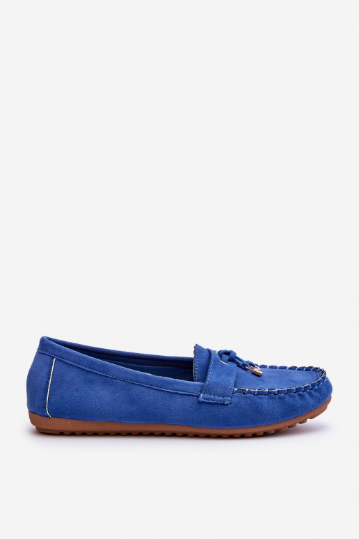 Mocassins clássicos de camurça em azul Good Time