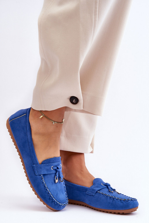 Mocassins clássicos de camurça em azul Good Time