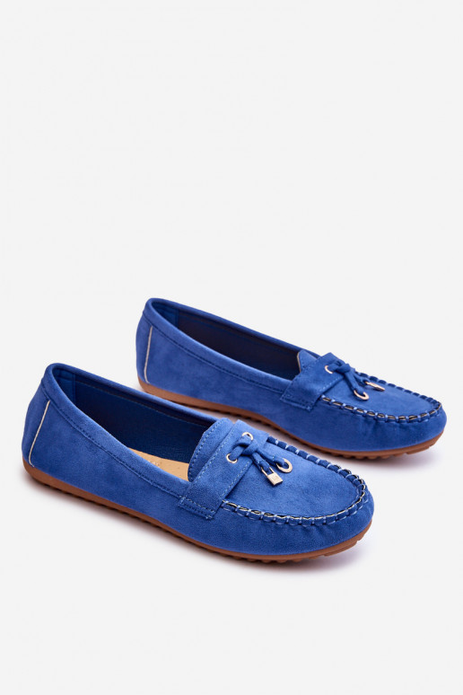 Mocassins clássicos de camurça em azul Good Time
