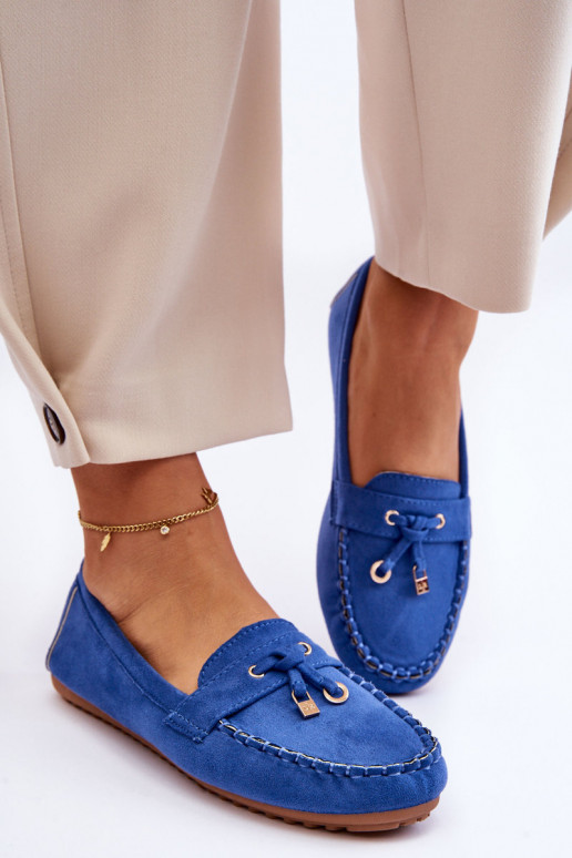 Mocassins clássicos de camurça em azul Good Time