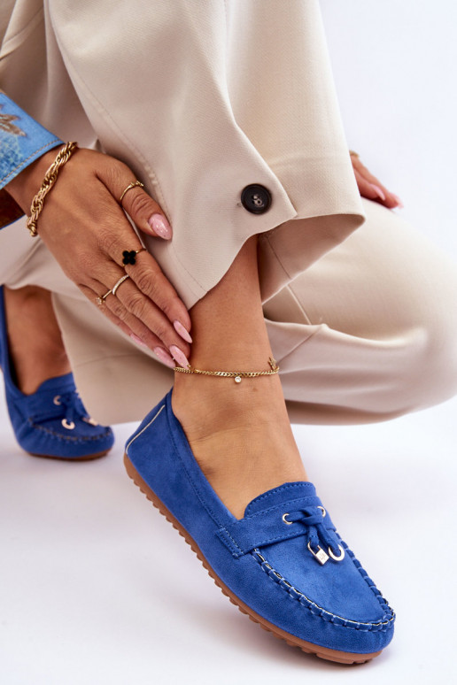 Mocassins clássicos de camurça em azul Good Time Mocassins clássicos de camurça em azul Good Time