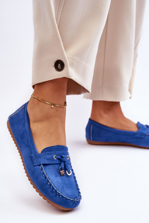 Mocassins clássicos de camurça em azul Good Time