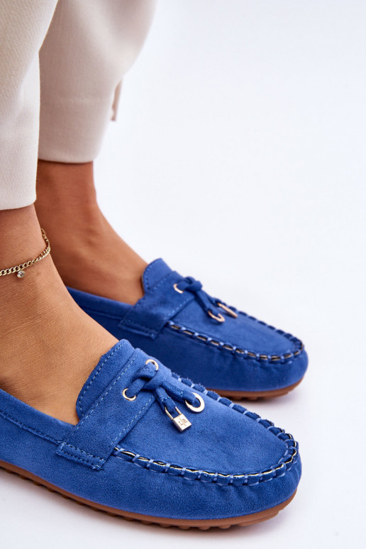 Mocassins clássicos de camurça em azul Good Time