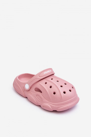 Chinelos infantis tipo Crocs rosa Nublado