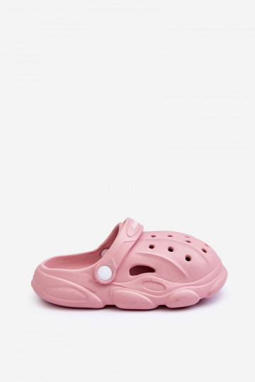 Chinelos infantis tipo Crocs rosa Nublado 2