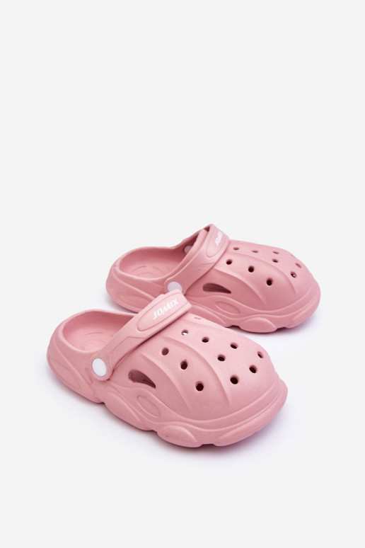 Chinelos infantis tipo Crocs rosa Nublado
