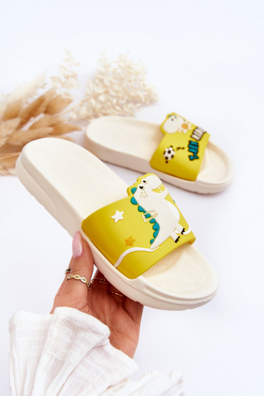 Chinelos infantis T-Rex bege Bernis Chinelos infantis T-Rex bege Bernis