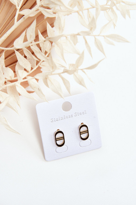 Brincos ovais na cor ouro