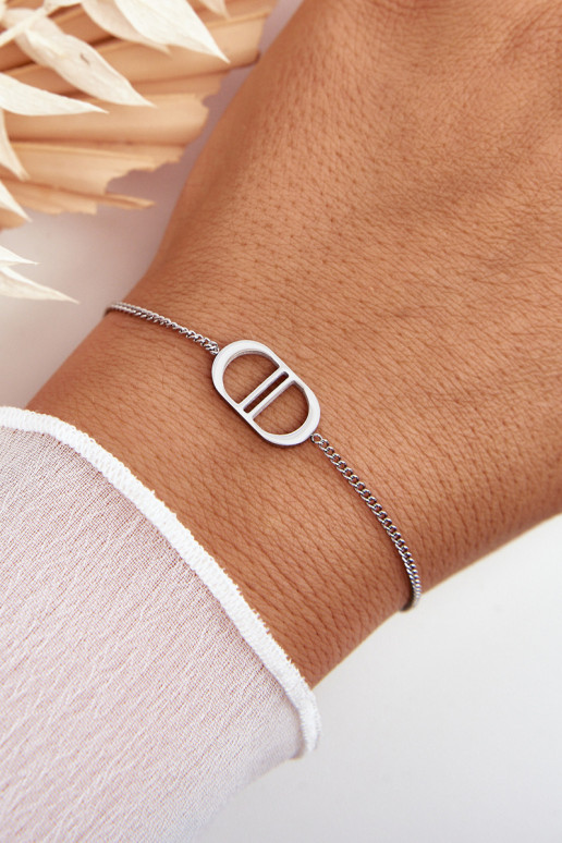 Pulseira de aço inoxidável prateado