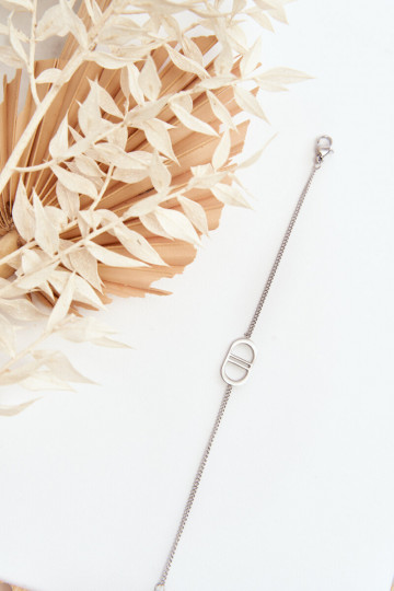 Pulseira de aço inoxidável prateado 2