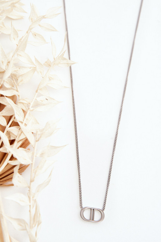 Colar feito de aço inoxidável na cor prata Colar feito de aço inoxidável na cor prata