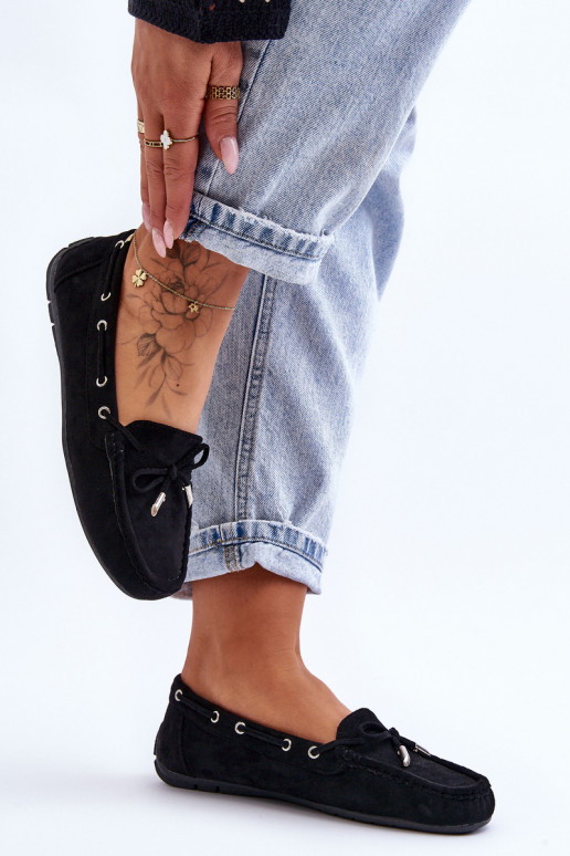 Mocassins elegantes de camurça em Si Passione preto Mocassins elegantes de camurça em Si Passione preto