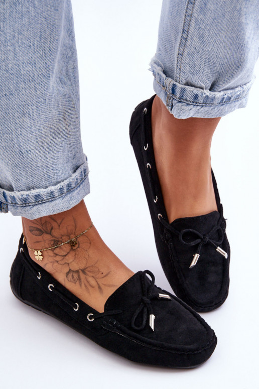 Mocassins elegantes de camurça em Si Passione preto