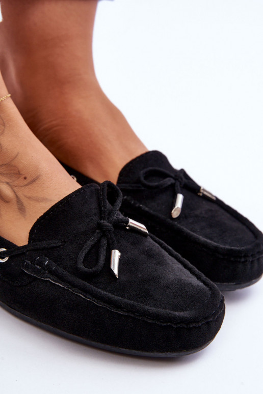 Mocassins elegantes de camurça em Si Passione preto