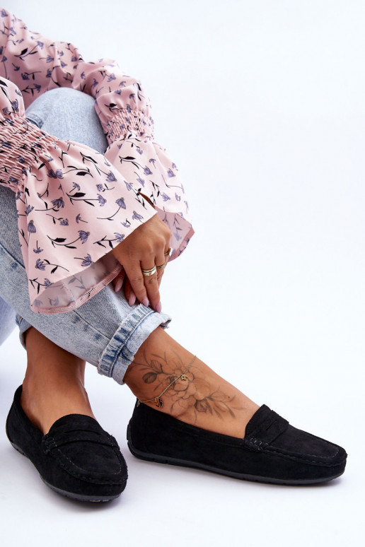 Mocassins elegantes de camurça na cor preta Lenvie Mocassins elegantes de camurça na cor preta Lenvie