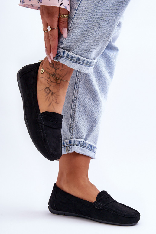 Mocassins elegantes de camurça na cor preta Lenvie Mocassins elegantes de camurça na cor preta Lenvie