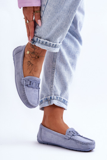 Mocassins de camurça em azul Rabell 2