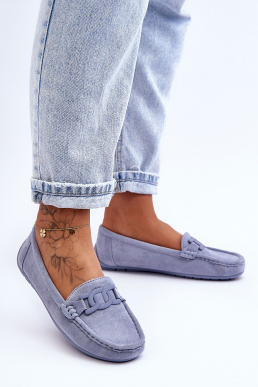 Mocassins de camurça em azul Rabell Mocassins de camurça em azul Rabell