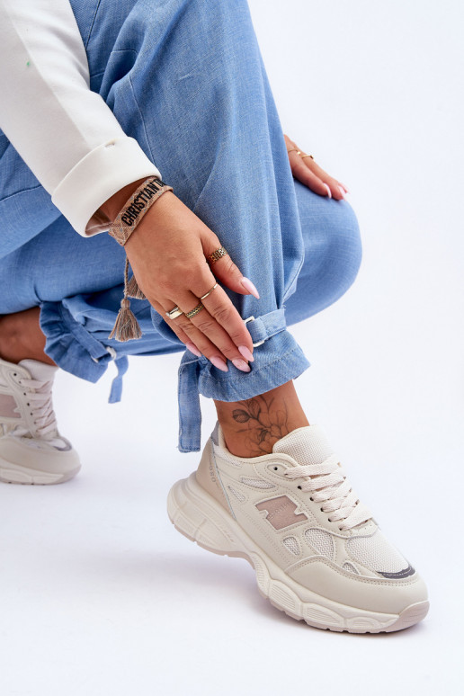 tênis com malha cor bege Venice