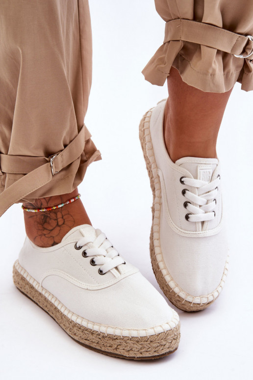 sapatos de lazer com cadarços alpercatas Big Star LL274833 cor branca sapatos de lazer com cadarços alpercatas Big Star LL274833 cor branca