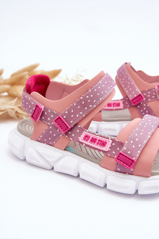 Sandálias infantis com fechos adesivos Big Star LL374202 cor rosa Sandálias infantis com fechos adesivos Big Star LL374202 cor rosa