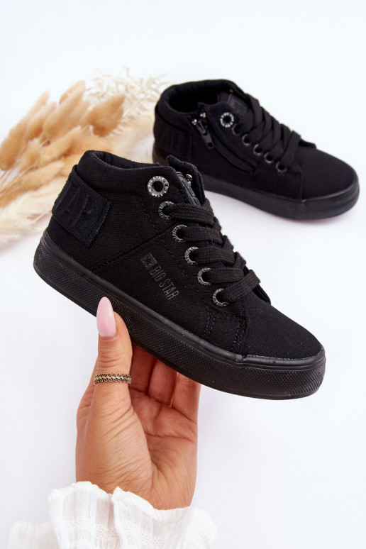 Calçado de lazer modelo clássico infantil com sola Big Star LL374001 cor preta