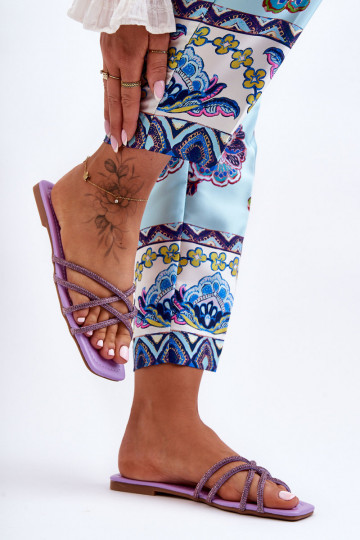 Chinelos com tiras I Roxo Leomi